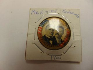 Old Rare Vintage Political Pinback Button Mckinley Roosevelt 1900