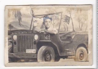 Chinese Studio Photo Prop Jeep Car 1951 Painted Backdrop China