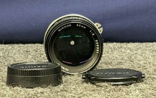 Nikon Nikkor 85mm 1:2 Lens Film Camera Ai Cap Cover Vintage Japan Mount