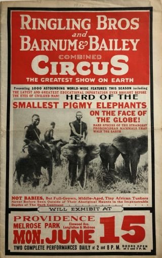 Ringling Bros And Barnum & Bailey,  Tim Mccoy,  1936 Uncut Herald,  Pygmies
