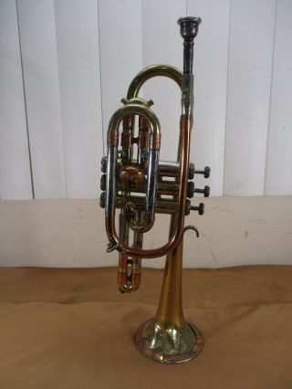 Vintage Getzen Deluxe Tone Balanced Cornet Horn 54484 W/ Mouthpiece