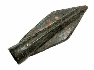 Huge Scythian Socketed Bilobate Bronze Arrowhead,  Rare Type,