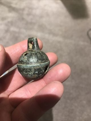 FISH SCALE PATTEN CROTAL BELL METAL DETECTING FIND BALL WITH RING 3