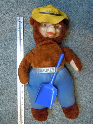 Vintage Smokey Bear Doll With Hat And Shovel,  17 " Tall