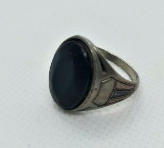 Extremely Ancient Bronze Ring Roman Rare Black Stone Artifact Authentic