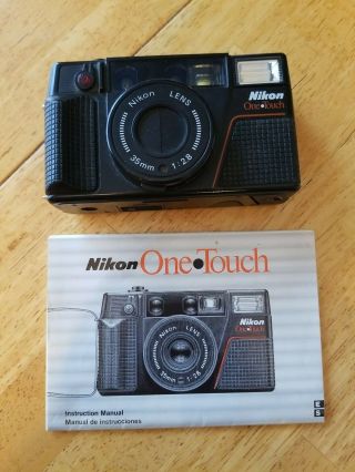 Rare Nikon One Touch L35af 35mm Point Shoot Film Camera 2.  8 Lens Vintage 35