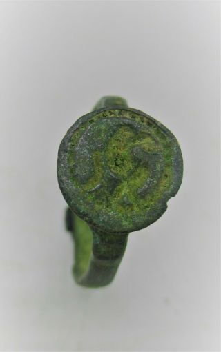 Detector Finds Ancient Roman Bronze Ring Depicting Military Eagle On Bezel