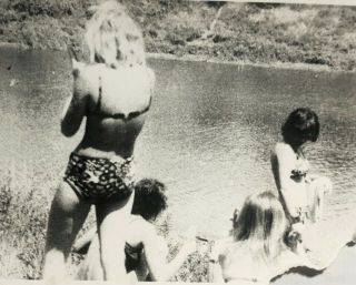 1960s Russian Young Woman Swimsuit On The Lake Vintage Photo
