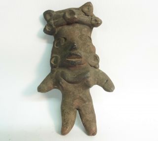 Ancient Antique Pre Columbian Pottery Doll Statue Figure