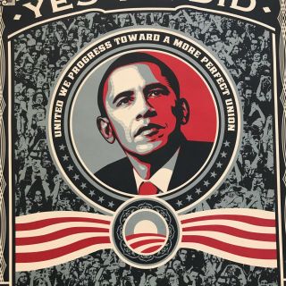 SHEPHARD FAIREY OBAMA “YES WE DID” 2008 Campaign 24x36 PRINT MoveOn.  org 2