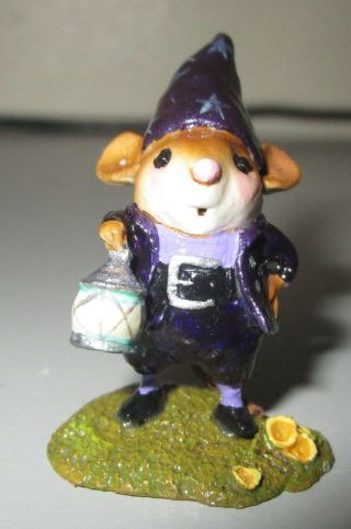 Wee Forest Folk Mouse Figurine Special Garden Gnome / Wizard Purple Rare,  Box