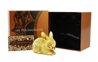 Jay Strongwater Large 3,  75 " Composition Bunny Claire 18k Gold Plated