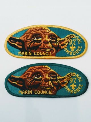 Marin Council Yoda Patch Set Of 2 From 1997 National Jamboree.