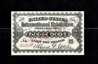 1876 Centennial Exhibition Worlds Fair Philadelphia 50 Cents Ticket