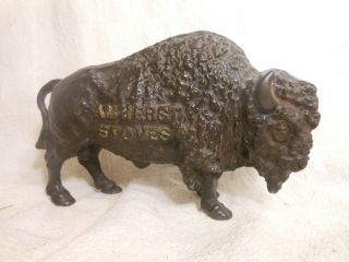 Rare Antique Advertising Cast Iron Buffalo Bank 