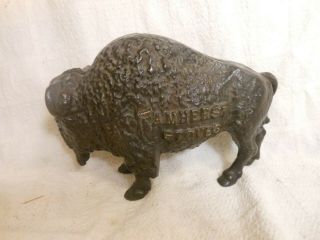 Rare Antique Advertising Cast Iron Buffalo Bank 