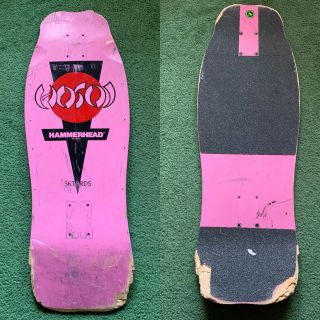 Vintage Hosoi 80s Hammerhead Pink Red Black Skateboard Deck