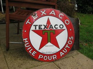 Texaco 30 Inches Single Sided Vintage Porcelain Enamel Sign