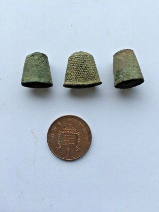 3 Post Medieval Childs Thimbles Metal Detecting Finds Founds East Anglia Uk