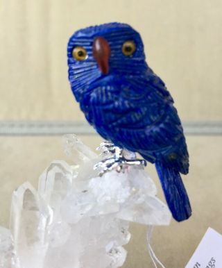 Lapis Owl on Quartz Crystal 4 