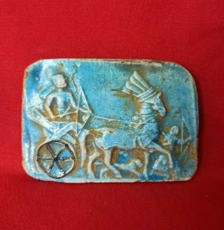 Chariot Scene Plaque Egyptian Antique Relief Art Wall Ancient Egypt Stone Craft