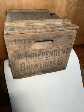 RARE,  Vintage 1914 ALPEN BRAU Wooden beer case / Crate. 2