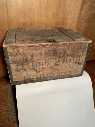RARE,  Vintage 1914 ALPEN BRAU Wooden beer case / Crate. 3