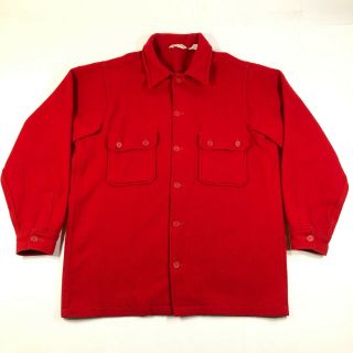 Vintage Boy Scouts Of America Official Jacket Coat Red Wool Blend Mens 48 Usa