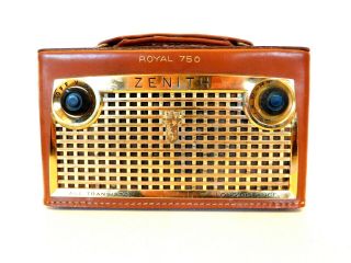 Vintage 1950s Zenith Royal 500 Antique Mid Century Transistor Radio & Plays Well