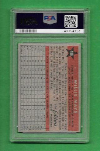 1958 Topps 486 Willie Mays All Star PSA EX - MT 6 vintage old baseball card 2