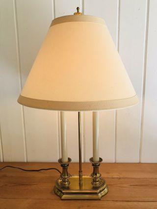 Vintage Stiffel Bouillotte 2 Arm Candlestick Brass Table Lamp 5546 No Shade