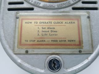 VINTAGE SESSIONS DIME A WAKE COIN OP HOTEL ALARM CLOCK VENDING 10 CENT 2