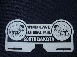 Vintage Wind Cave National Park South Dakota Souvenir License Plate Topper