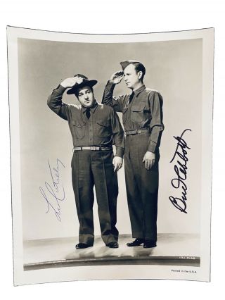 Rare Bud Abbott & Lou Costello Glossy B&w 8x10 Photo With Forged Signatures