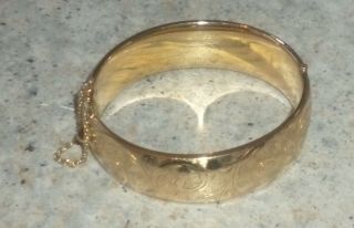 Vintage 1/5th 9ct Gold Bangle With Metal Core Not Scrap 40 Grams