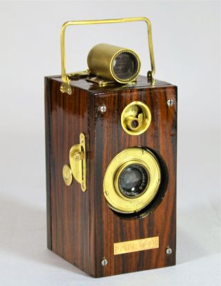 Box Camera Vintage Ansco Memo 1927 Type Custom 93yrs,  Rosewood Veneer Covering