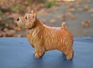 Norwich Terrier.  Handsculpted Ceramic Ooak.  Look