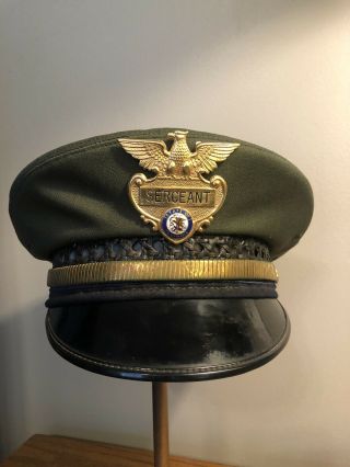 Vintage 1950s State Of Illinois Police Sergeant Hat Size 6 7/8 Retired Rare