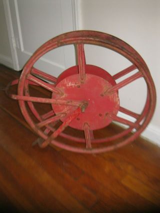 Antique Fire Hose Reel All Red Paint
