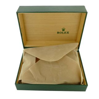 Vintage Rolex Green Leather Box Wooden Interior With Pillow 68.  00.  08