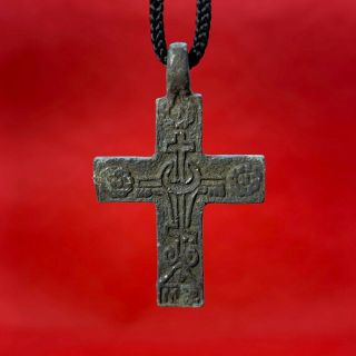 Rare Ancient Bronze Cross 12 - 14 Century Kievan Rus Vikings
