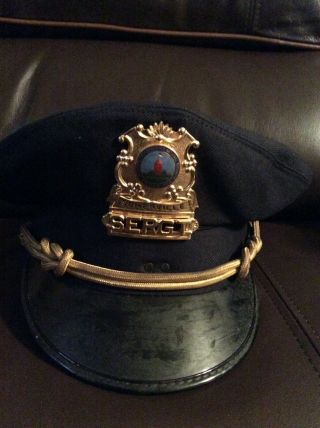 Vintage Somerville Massachusetts Police Sergeant Uniform Hat