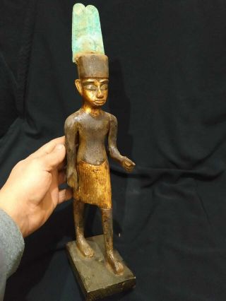 Wood.  Amun Ra,  His Master,  The God Of The Ancient Egyptian