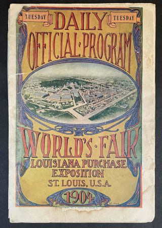 1904 St.  Louis Worlds Fair & Olympic Games Daily Program