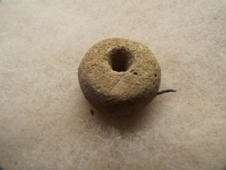 Primitive Pre - Columbian Or American Indian Carved Drilled Stone Bead Af1