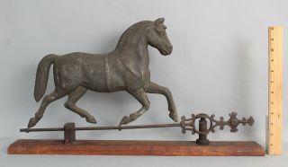 19thc Antique American Folk Art Zinc & Iron Prancing Horse Weathervane,  Nr