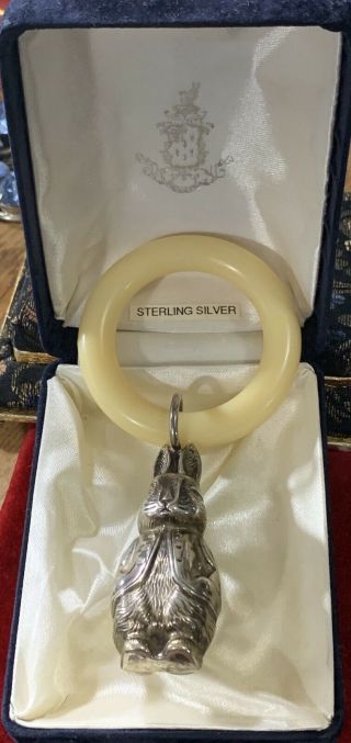 1994 Douglas Pell Sterling Silver Peter Rabbit Rattle Teething Ring Nordstrom’s