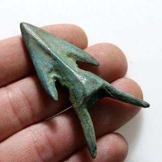 Museum Quality Celtic Bronze Long Shot Arrowhead Circa 300 - 100 Bc