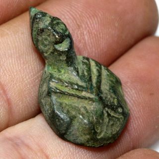 Stunning Ancient Roman Bronze Male Bust Ornament Applique Circa 100 - 300 Ad