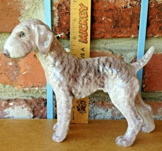 Vintage Dahl Jensen Porcelain Bedlington Terrier Dog With A Great Coat And Face
